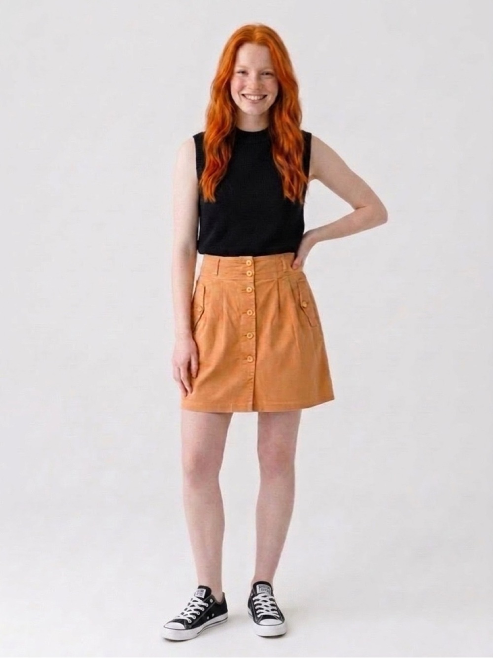 Vintage Y2K United Colors Of Benetton Rusty Brown skirt, with pockets, small
